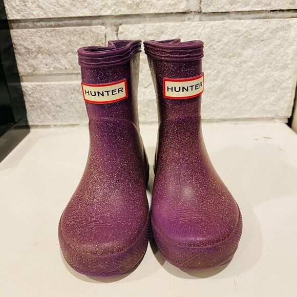 Hunter Toddler Girls' Original First Classic Glitter Rain Boot Purple Sparkle 4 - Picture 3 of 7